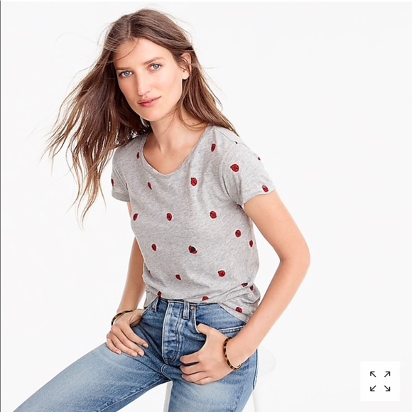 J. Crew Tops - J. Crew retail ladybug Heather grey tee